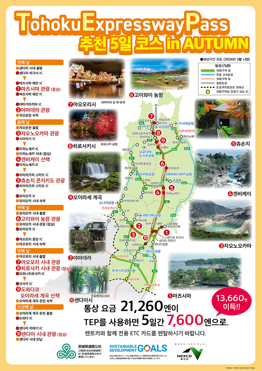 Tohoku Expressway Pass Recommended 4-Day Course in AUTUMN